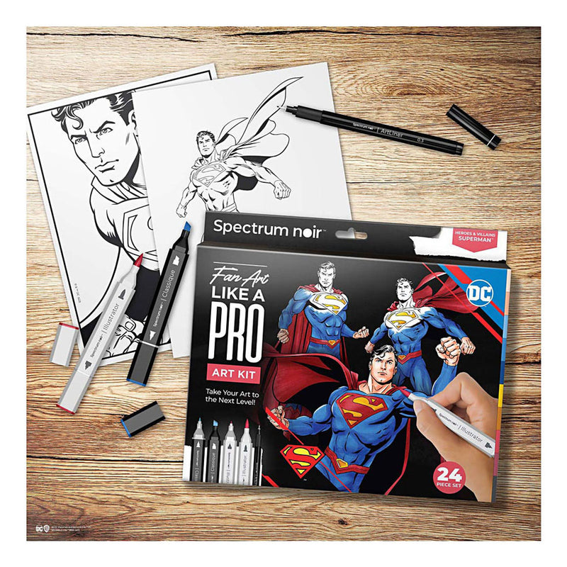 Load image into Gallery viewer, Creativ company hobbyset illustratie stripboekhelden superman kleurset
