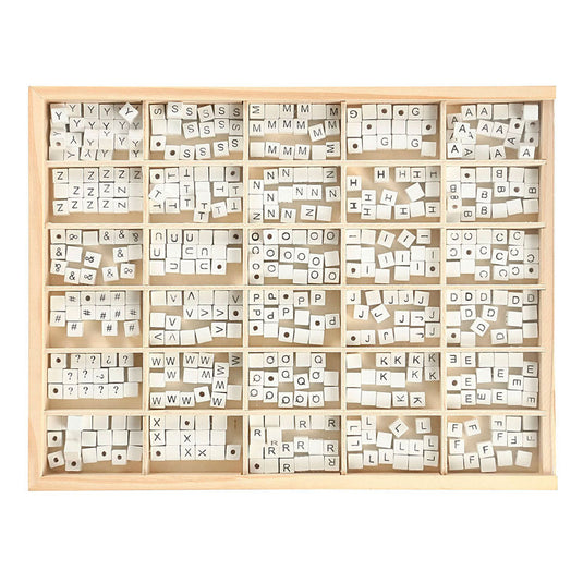Creativ company houten letterkralen wit a-z, 750st.