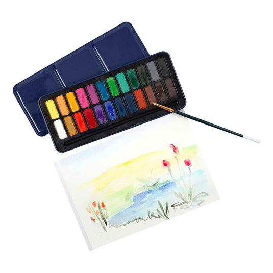 Colortime aquarelset diverse kleuren - 24 kleuren