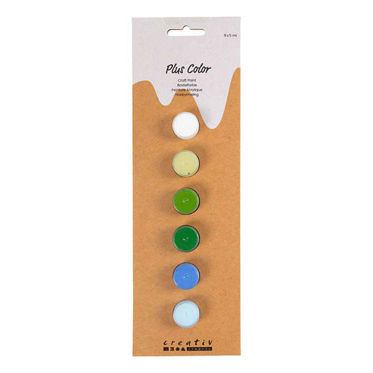 Creativ company plus color acrylverf blauw en groen harmonie - 6x5ml.