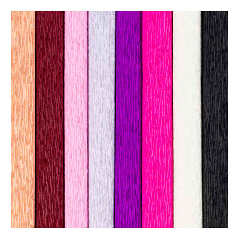Load image into Gallery viewer, Creativ company crêpepapier, vel 25x60 cm, crêpe-verhouding: 180%, 105 gr, paars roze harmonie, 8 vel 1 doos
