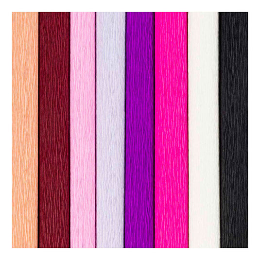 Creativ company crêpepapier, vel 25x60 cm, crêpe-verhouding: 180%, 105 gr, paars roze harmonie, 8 vel 1 doos