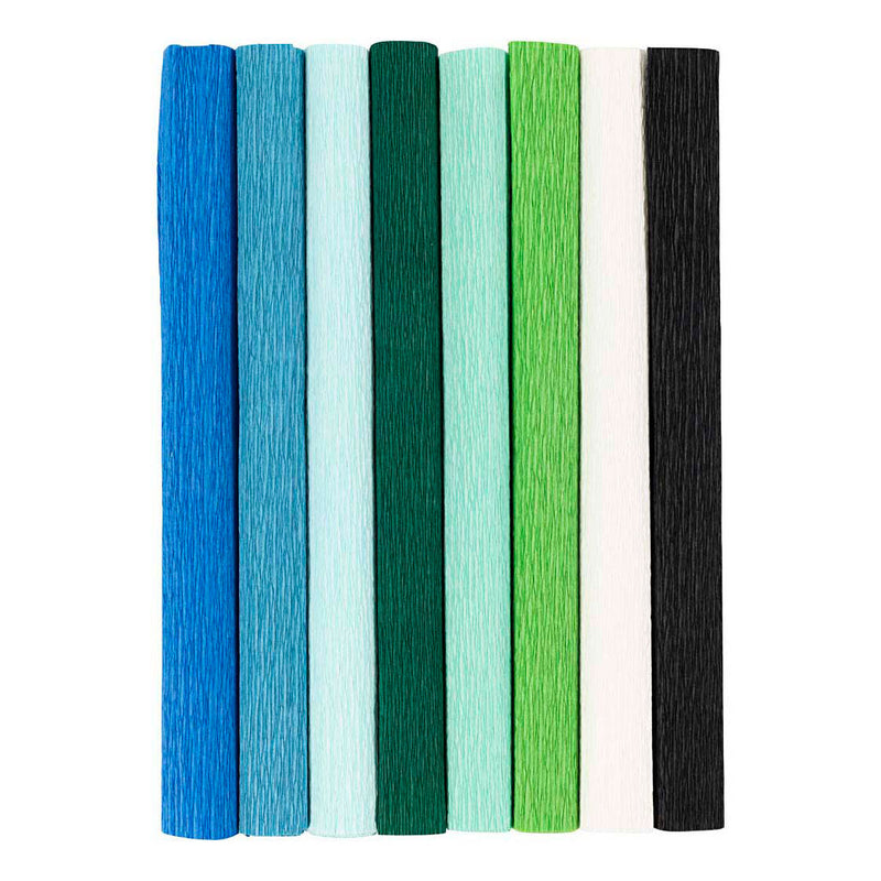 Afbeelding laden in galerijviewer, Creativ company crepepapier blauw en groen harmonie - 8st.
