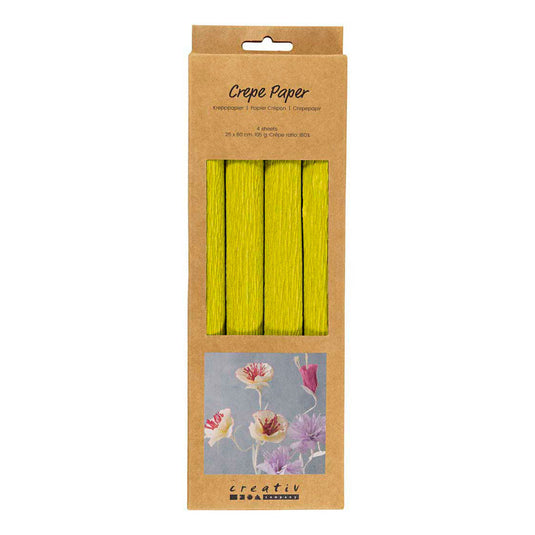 Creativ company crêpepapier, vel 25x60 cm, crêpe-verhouding: 180%, 105 gr, lichtgroen, 4 vel 1 doos