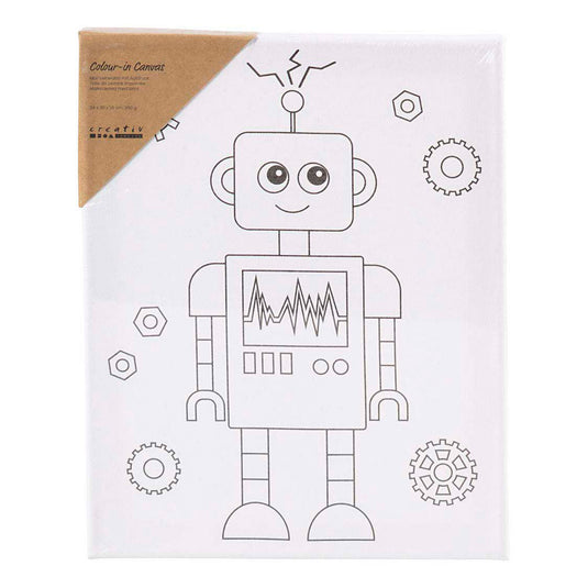 Creativ company schildercanvas met print robot - 24x30cm