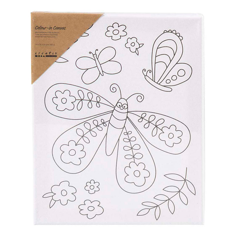 Load image into Gallery viewer, Creativ company schildercanvas met print grote vlinder - 24x30cm
