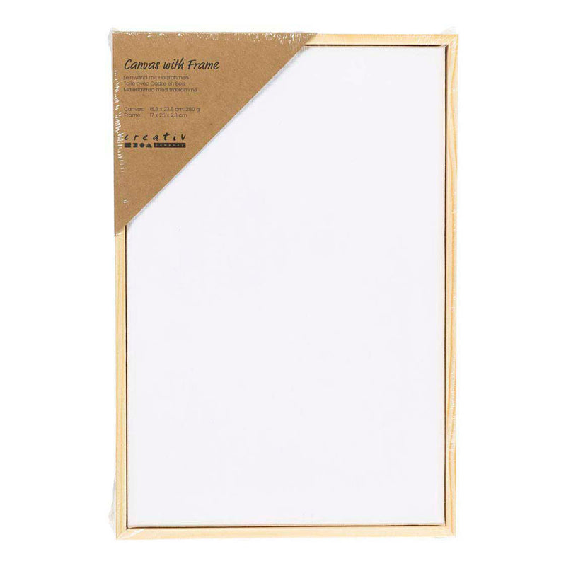 Load image into Gallery viewer, Creativ company gespannen canvas met lijst 280gr. 15,8x23,8cm - wit
