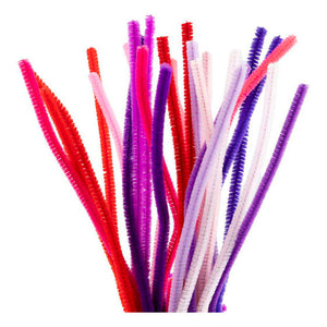 Creativ company chenille 6mm x 30cm paars en roze harmonie - 25st.