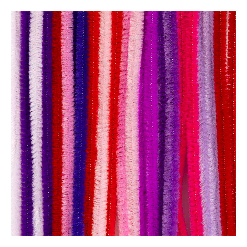 Afbeelding laden in galerijviewer, Creativ company https: www.cchobby.nl chenille-l-30-cm-dikte-6-mm-paars-roze-harmonie-25-stuk-1-doos

