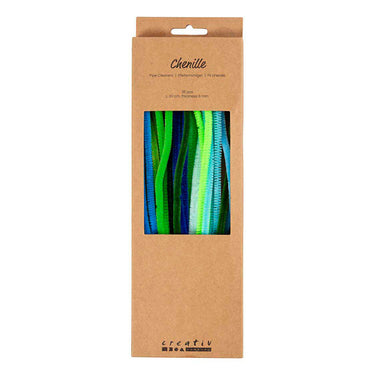 Creativ company chenille 6mm x 30cm groen en turquoise harmonie - 25st.
