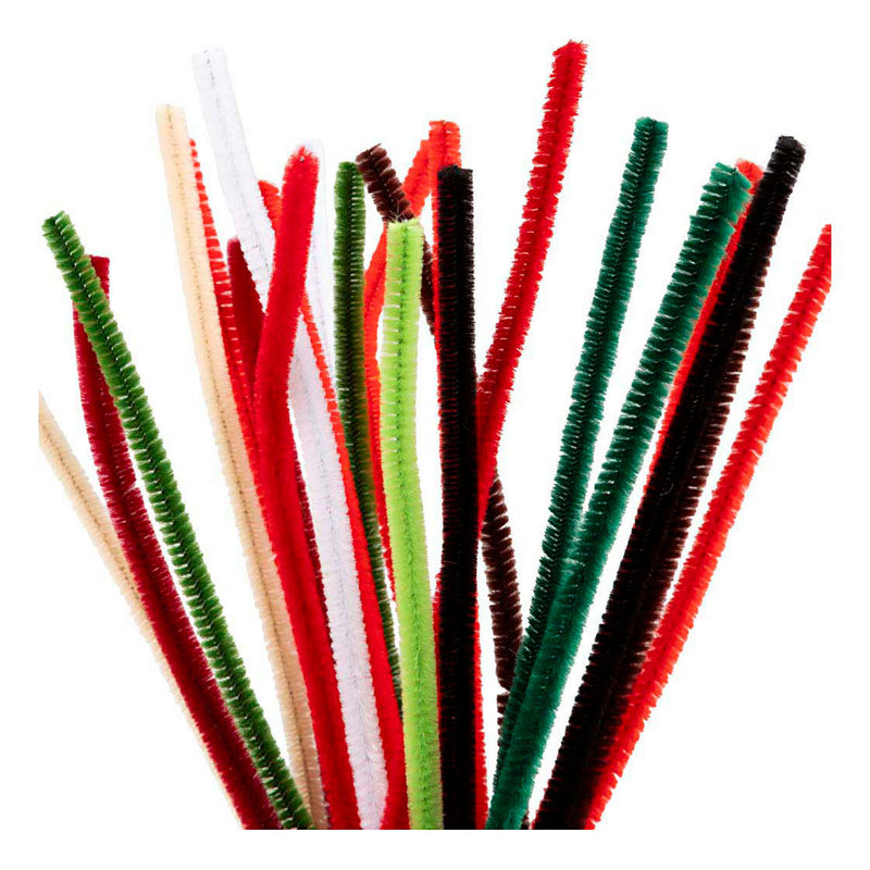 Load image into Gallery viewer, Creativ company chenille 6mm x 30cm kerst kleuren- 25st.
