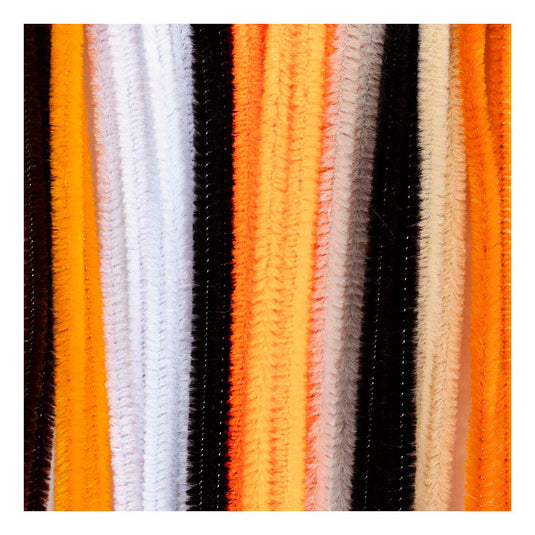 Creativ company chenille 6mm x 30cm halloween kleuren - 25st.