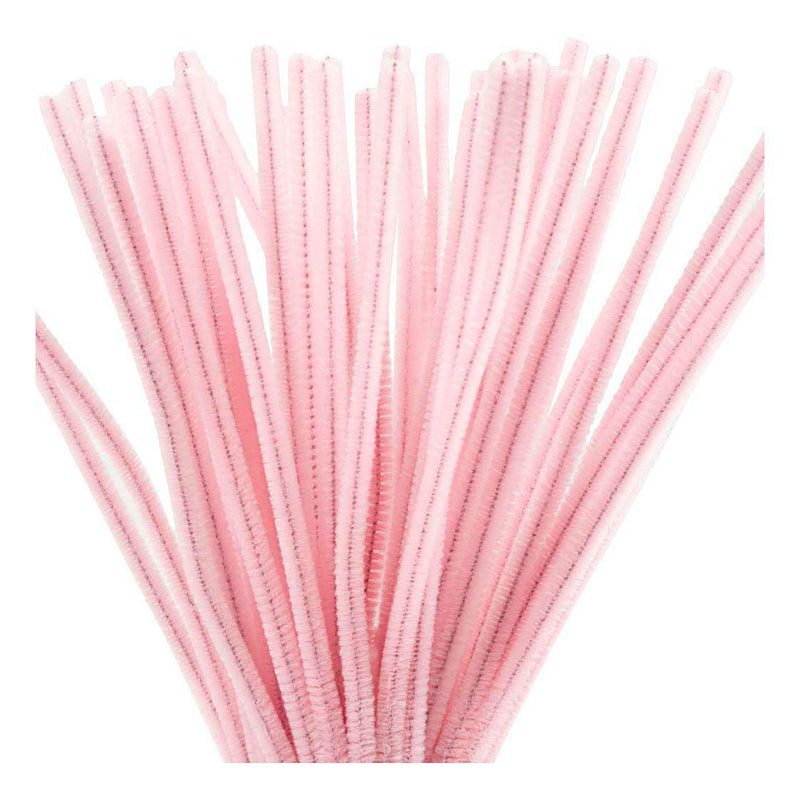 Afbeelding laden in galerijviewer, Creativ company chenille 6mm x 30cm roze - 50st.
