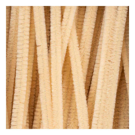 Creativ company chenilledraad knutselmateriaal beige 6mm x 30cm 50 stuks.