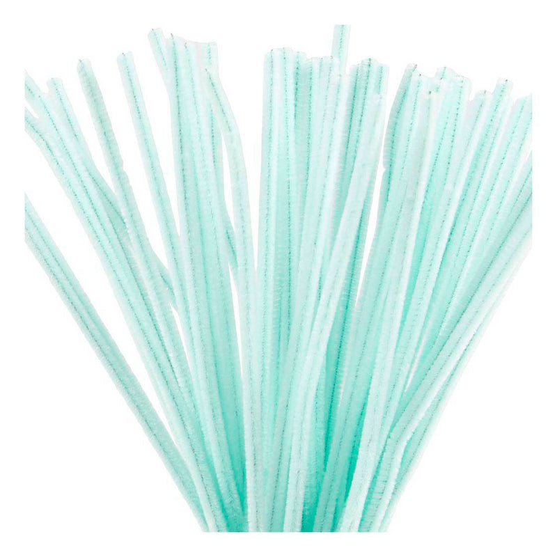 Afbeelding laden in galerijviewer, Creativ company chenille 6mm x 30cm licht turquoise - 50st.
