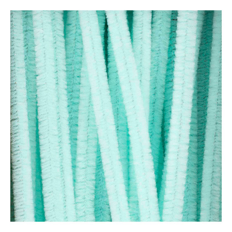 Afbeelding laden in galerijviewer, Creativ company chenille 6mm x 30cm licht turquoise - 50st.
