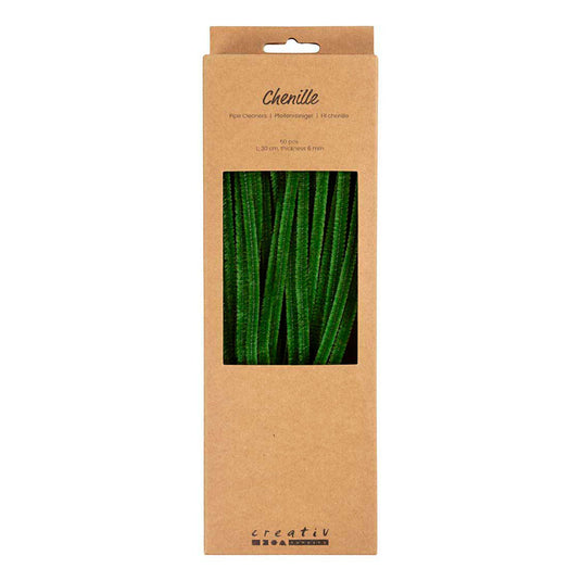 Creativ company chenille 6mm x 30cm dennegroen - 50st.