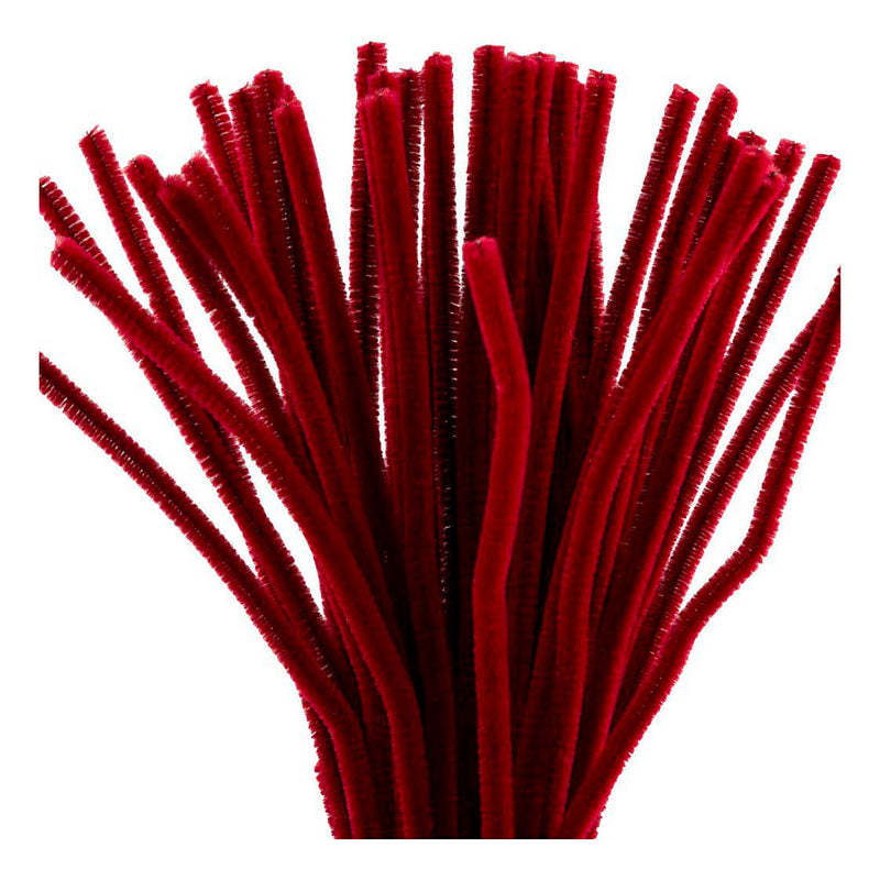Load image into Gallery viewer, Creativ company chenille 6mm x 30cm donkerrood - 50st.
