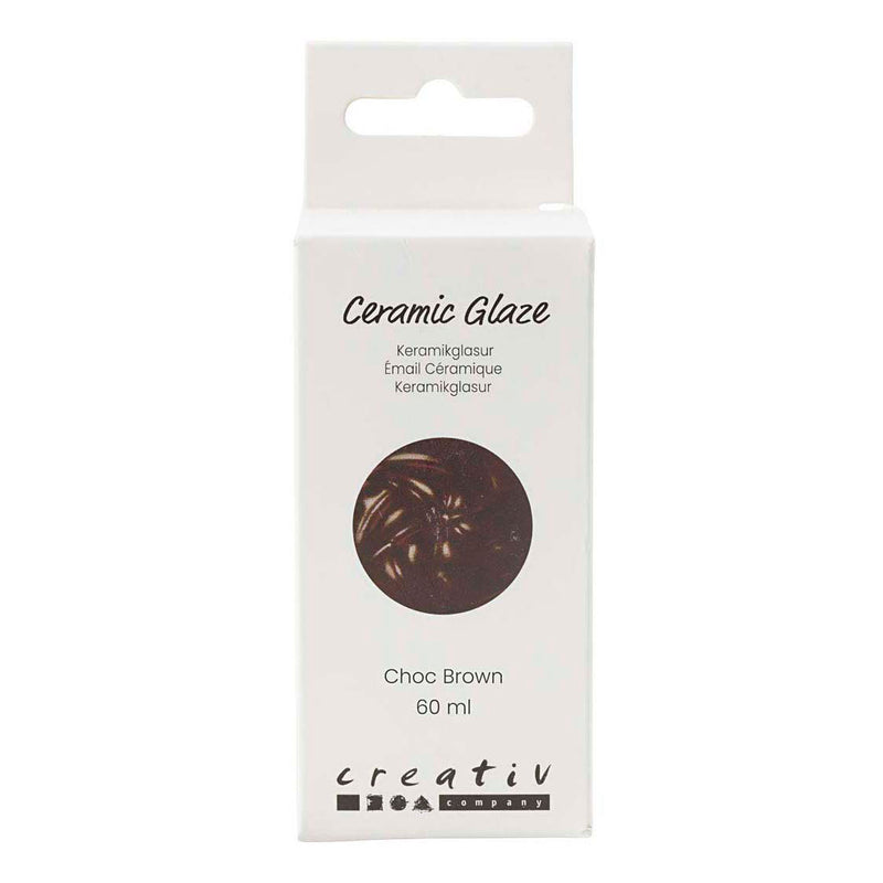 Afbeelding laden in galerijviewer, Creativ company keramiek glazuur 984-1101 c dekkend chocolat brown - 60ml
