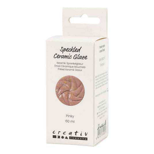 Creativ company gespikkeld keramiek glazuur 999-1060 c dekkend pinky - 60ml