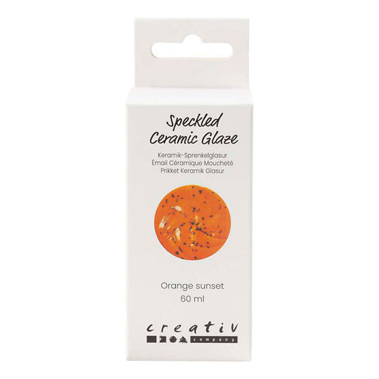 Creativ company gespikkeld keramiek glazuur 999-1060 c dekkend orange sun - 60ml