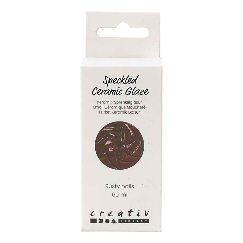 Afbeelding laden in galerijviewer, Creativ company gespikkeld keramiek glazuur 999-1060 c dekkend rusty nail - 60ml
