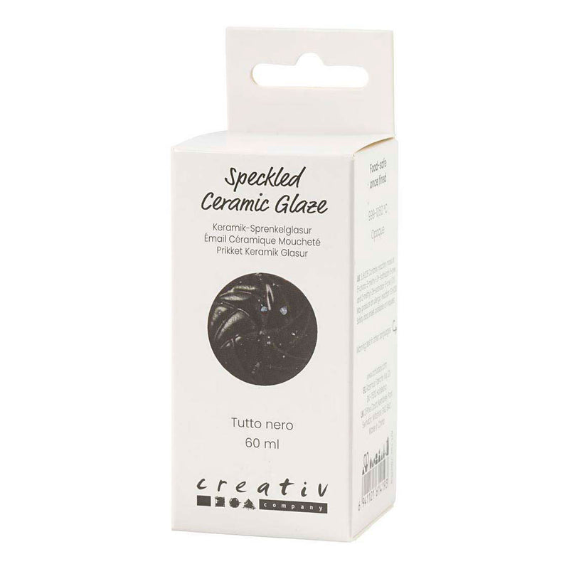 Load image into Gallery viewer, Creativ company gespikkeld keramiek glazuur 999-1060 c dekkend tutto nero - 60ml
