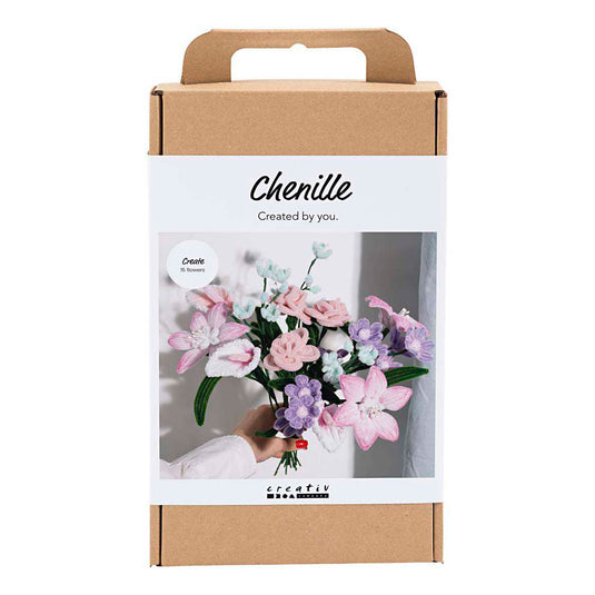 Creativ company hobbyset bloemen van chenilledraad pastelkleuren