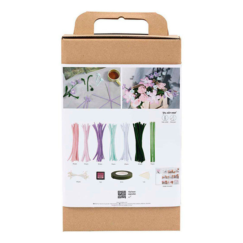Afbeelding laden in galerijviewer, Creativ company hobbyset bloemen van chenilledraad pastelkleuren
