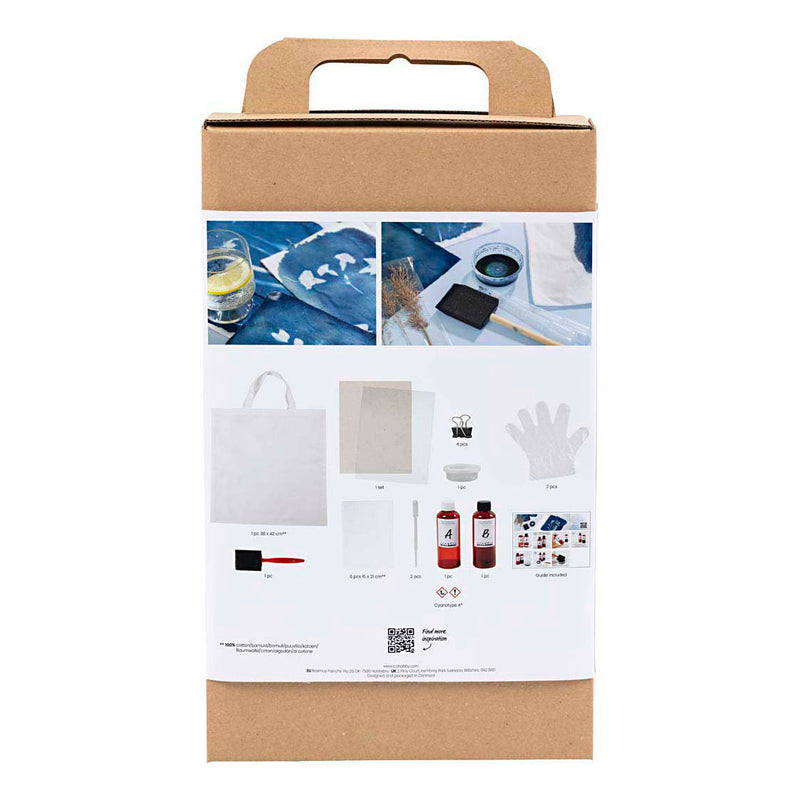 ギャラリービューアに画像をロードする, Creativ company hobbyset cyanotypie textiel blauw
