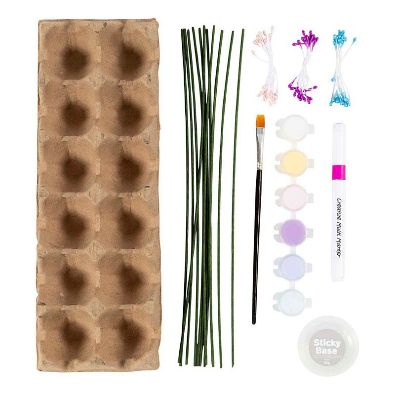 Cargue la imagen en el visor de la galería, Creativ company http: www.cchobby.nl hobbyset-bloemen-van-eierdozen-pastelkleuren-1-doos
