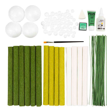 Creativ company https: www.cchobby.nl maxi-hobbyset-crepepapier-bloemenboeket-lichtgroen-donkergroen-pastel-groen-wit-1-doos