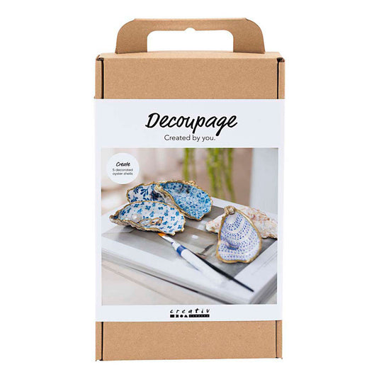 Creativ company hobbyset decoupage oesterschelpen blauw