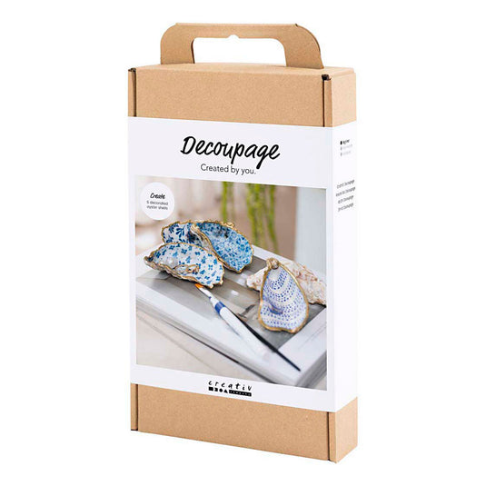 Creativ company cc hobbyset decoupage oesterschelpen blauw