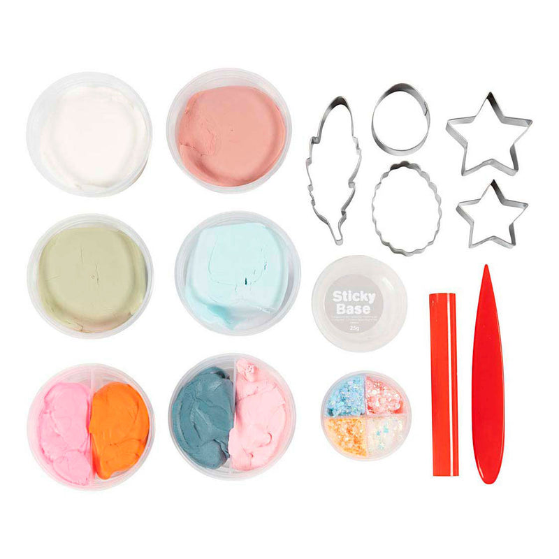 Load image into Gallery viewer, Creativ company hobbyset bloemen boetseren pastelkleuren
