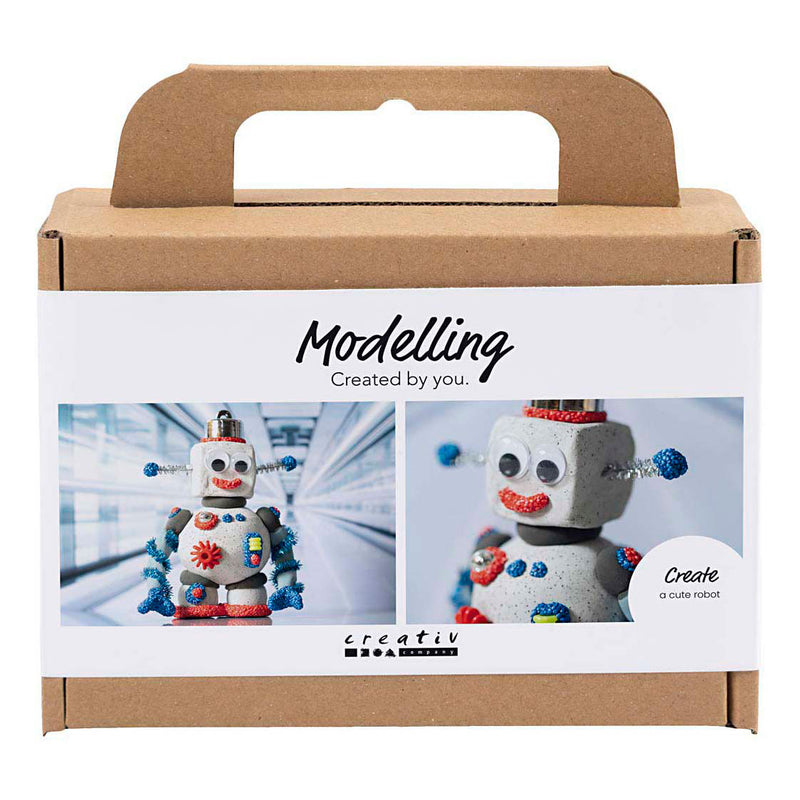 Afbeelding laden in galerijviewer, Creativ company mini hobbyset robot boetseren blauw grijs en rood
