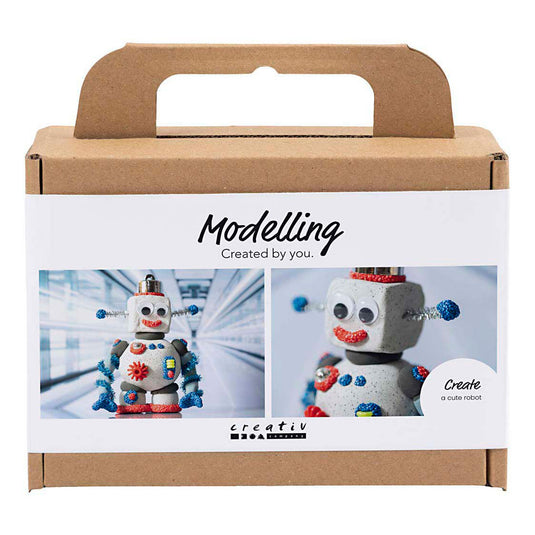 Creativ company mini hobbyset robot boetseren blauw grijs en rood
