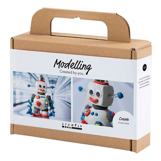 Creativ company mini hobbyset robot boetseren blauw grijs en rood