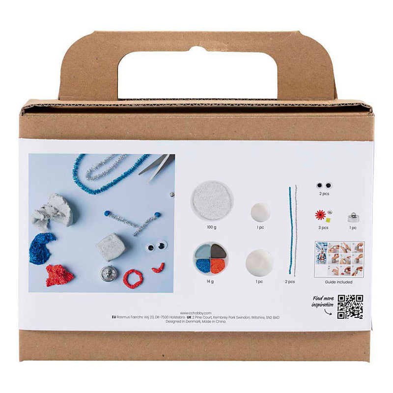Afbeelding laden in galerijviewer, Creativ company mini hobbyset robot boetseren blauw grijs en rood
