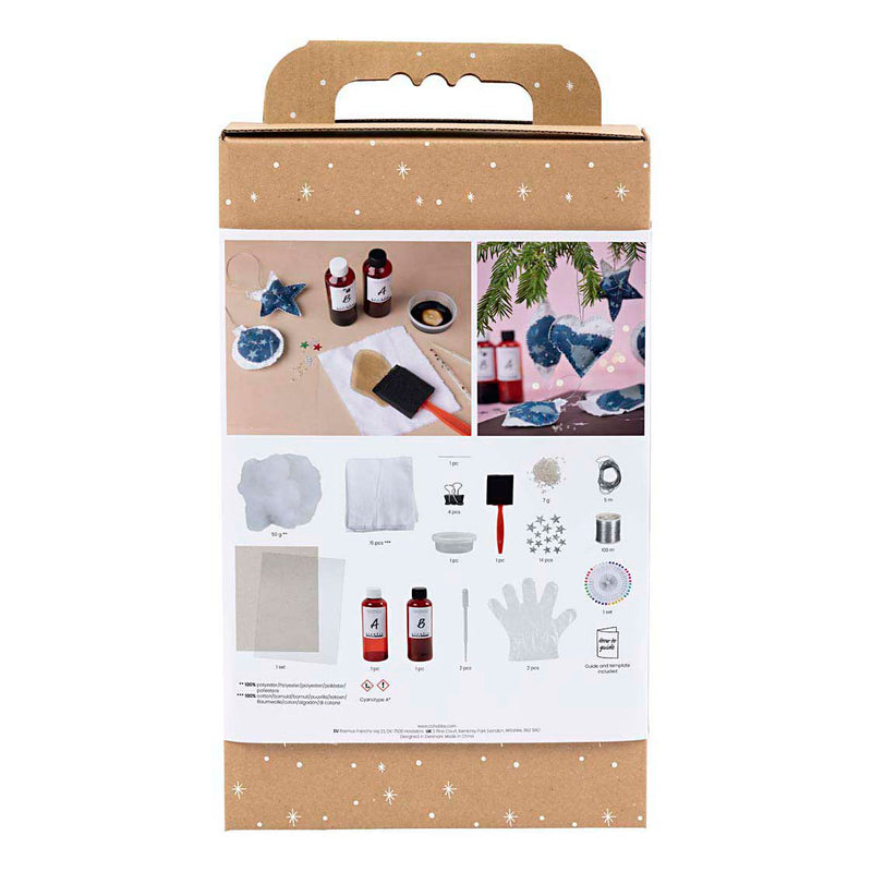 Load image into Gallery viewer, Creativ company hobbyset cyanotypie kerstdecoraties met cyanotypie blauw
