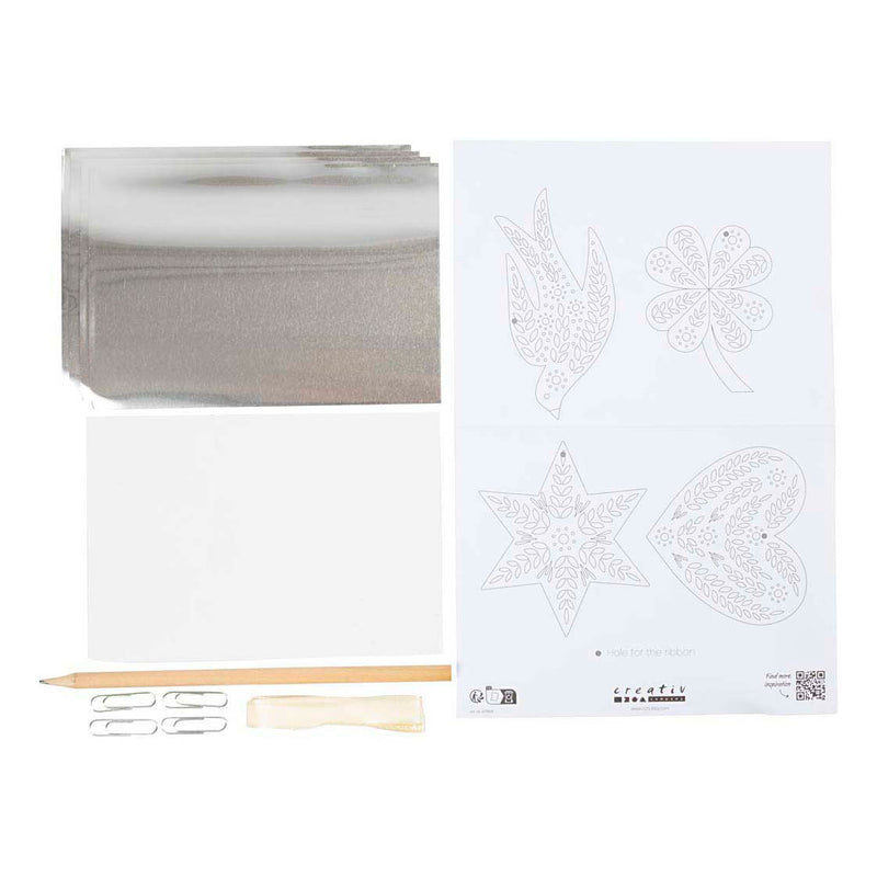 Chargez l'image dans la visionneuse de la galerie, Creativ company mini hobbyset decoratie kerstdecoratie silver metal
