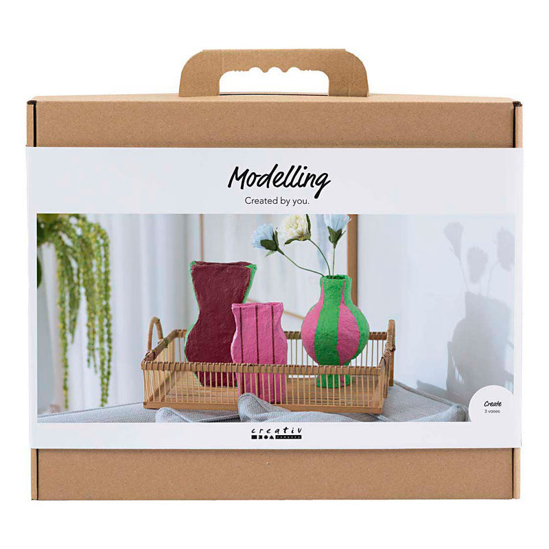 Load image into Gallery viewer, Creativ company maxi hobbyset boetseren vazen van papier-mache
