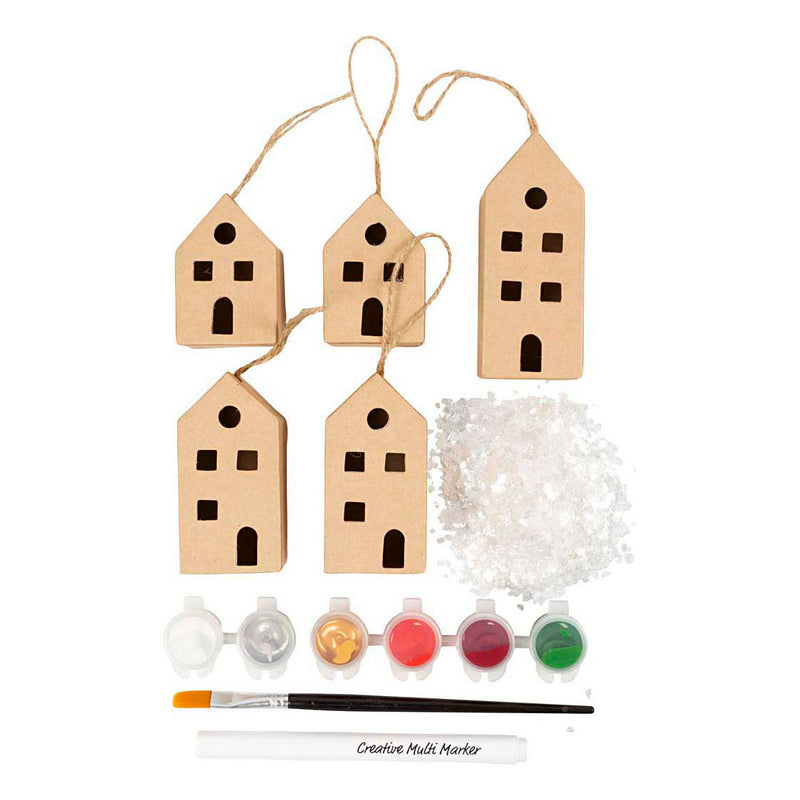 Afbeelding laden in galerijviewer, Creativ company mini hobbyset decoratie huizen kerst kleuren
