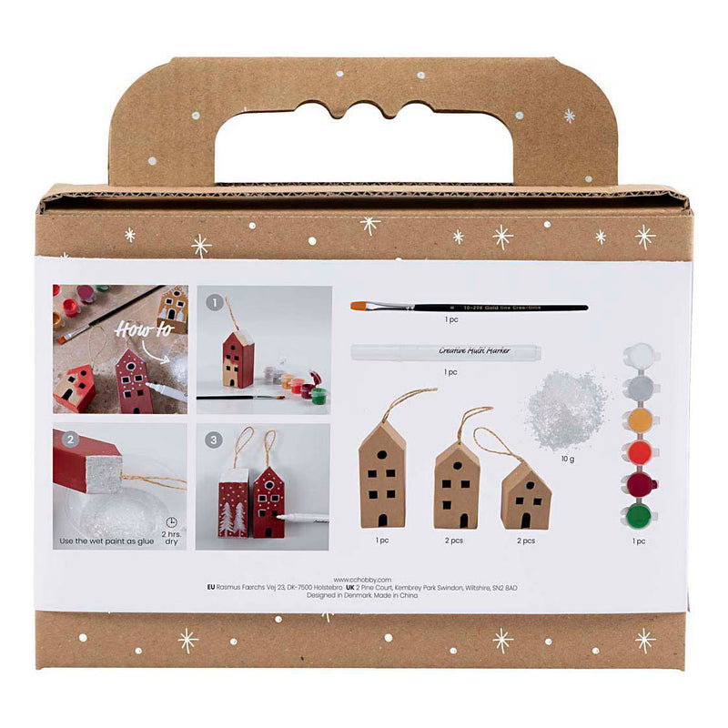 Afbeelding laden in galerijviewer, Creativ company mini hobbyset decoratie huizen kerst kleuren
