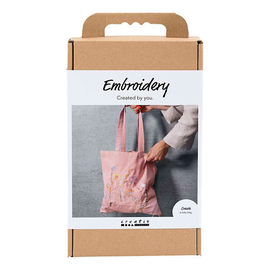 Creativ company hobbyset borduurwerk draagtas lichtroze