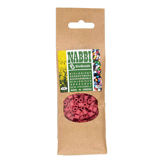 Creativ company nabbi biobeads 5x5mm rood - 1000st.