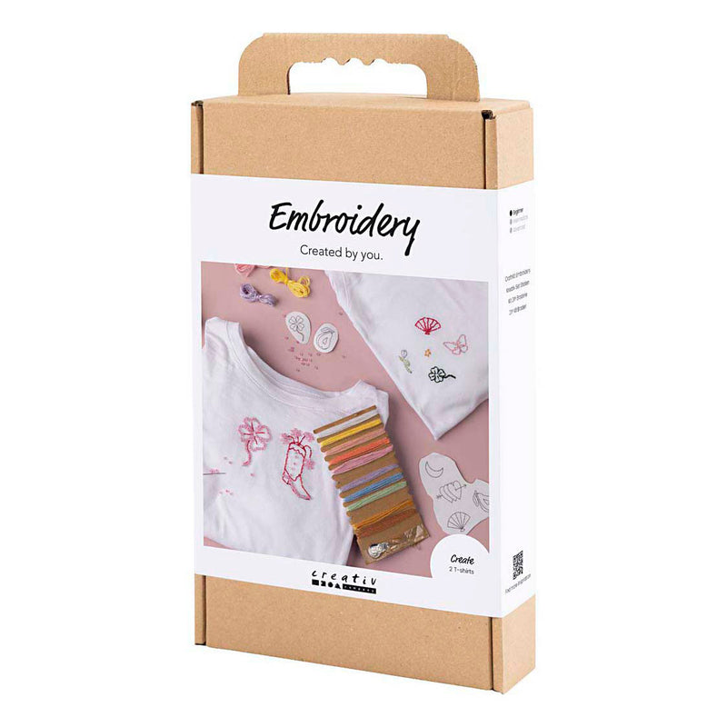 Load image into Gallery viewer, Creativ company hobbyset borduurwerk t-shirt wit
