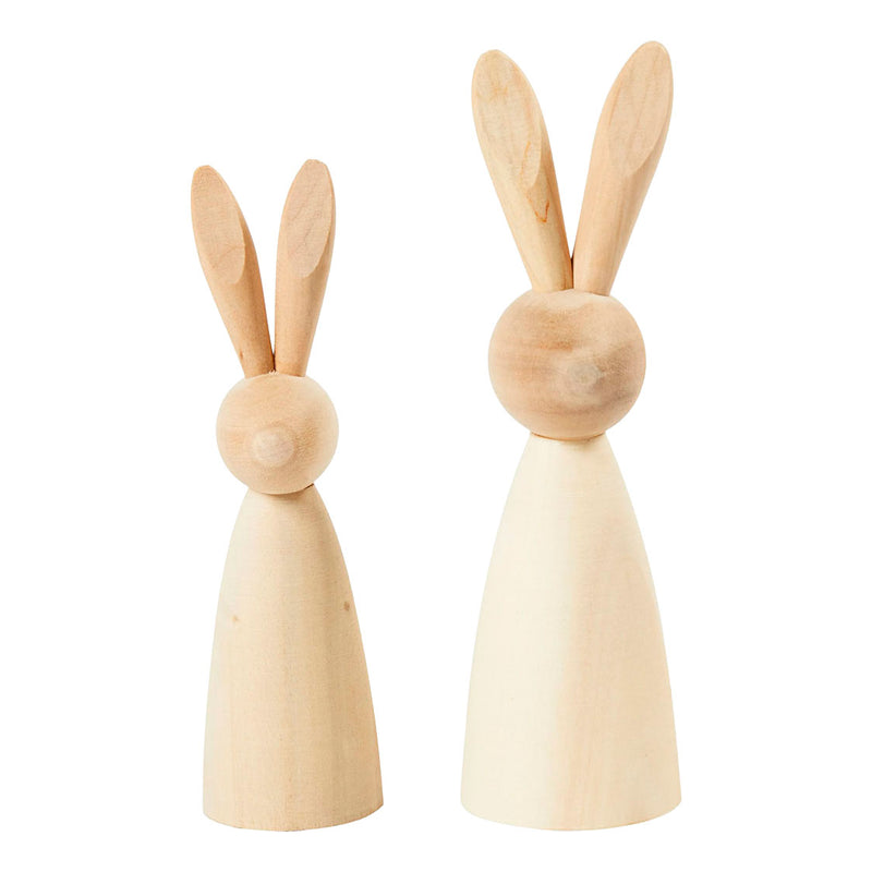Load image into Gallery viewer, Creativ company houten konijnen 12 en 14cm - 2st.
