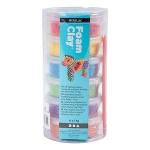 Creativ company foam clay metallic kleuren - 6x14gr.
