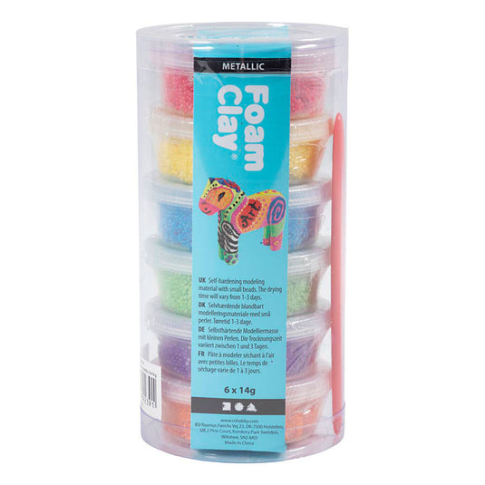 Creativ company foam clay metallic kleuren - 6x14gr.